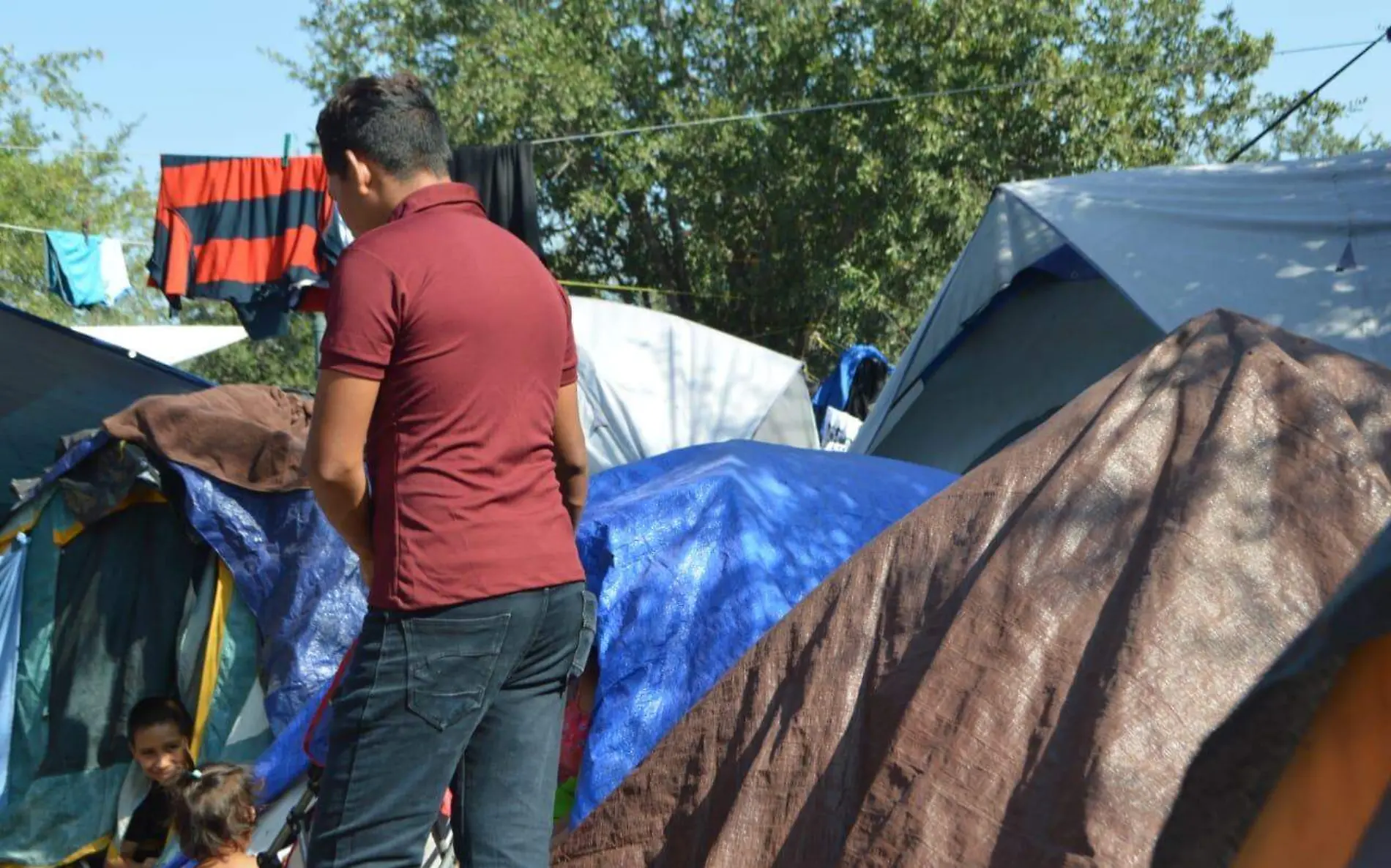 Cientos de migrantes se ubican en la Plaza de la República en Reynosa, Tamaulipas | Jaime Jiménez